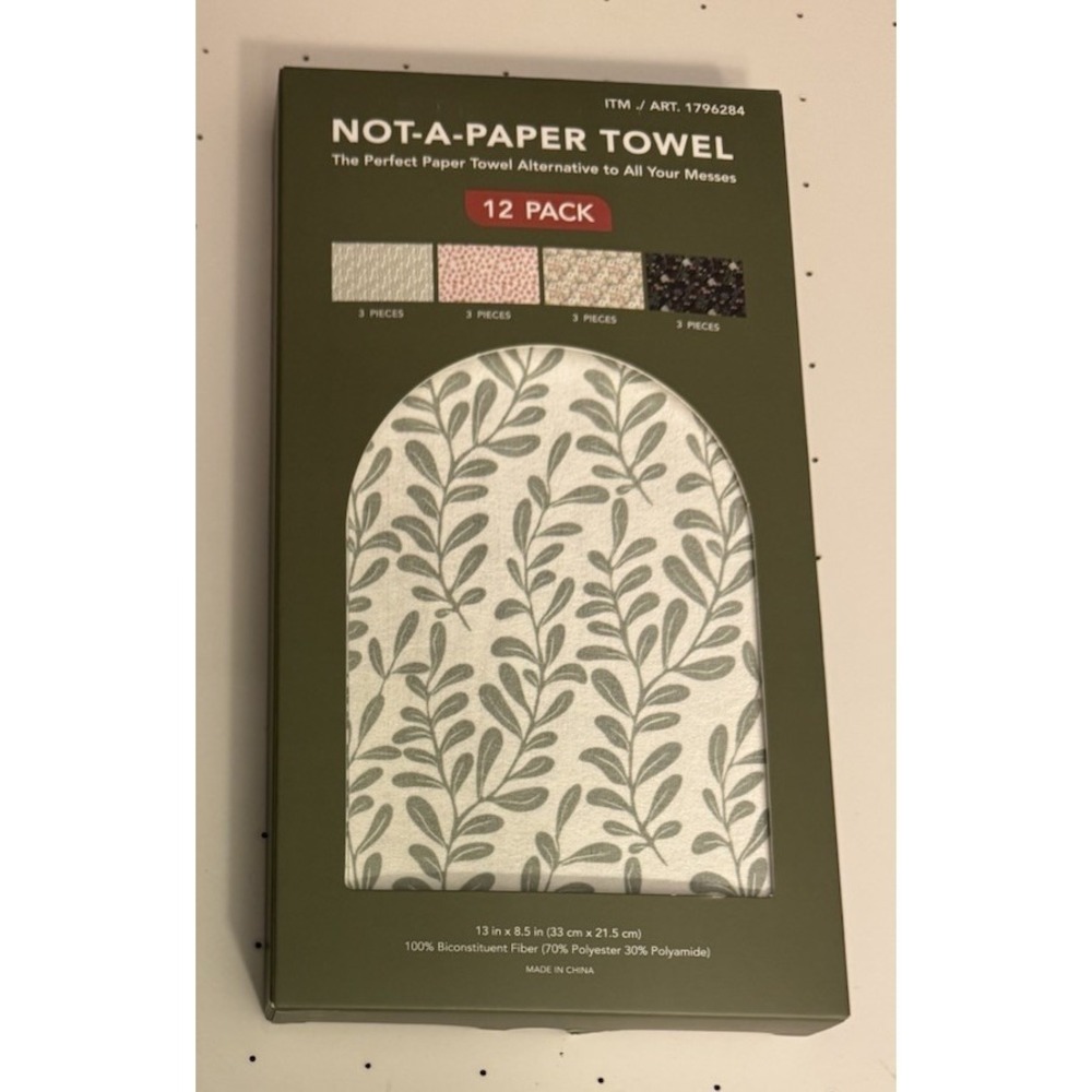 2-EverGrace Not-A-Paper Towel Reusable Towels 12-pack 13"x8.5"each NEW - Picture 2 of 4